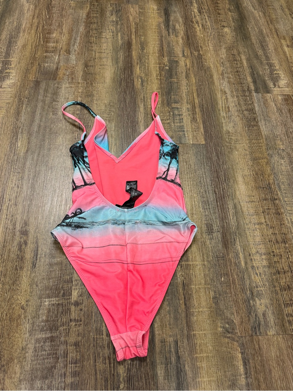 Zara Accessories Tropical Ombre Palm One-Piece Swimsuit - Pink & Teal Small - Picture 5 of 13